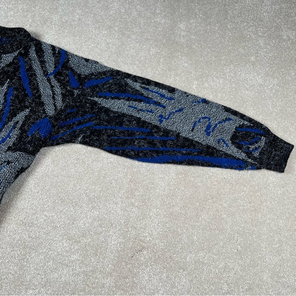 Vintage Sweater Men's 80/90s Crew Neck Made in USA Geometric Patterned Medium - Picture 8 of 10